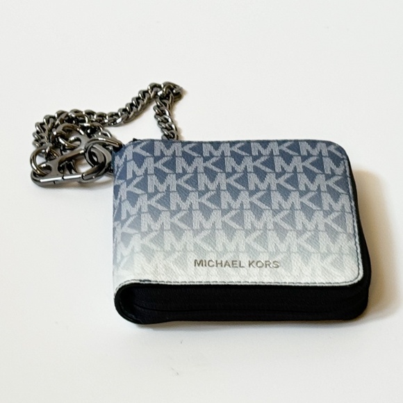 Michael Kors Cooper Ombre Zip Around Wallet MK Denim - Picture 7 of 13
